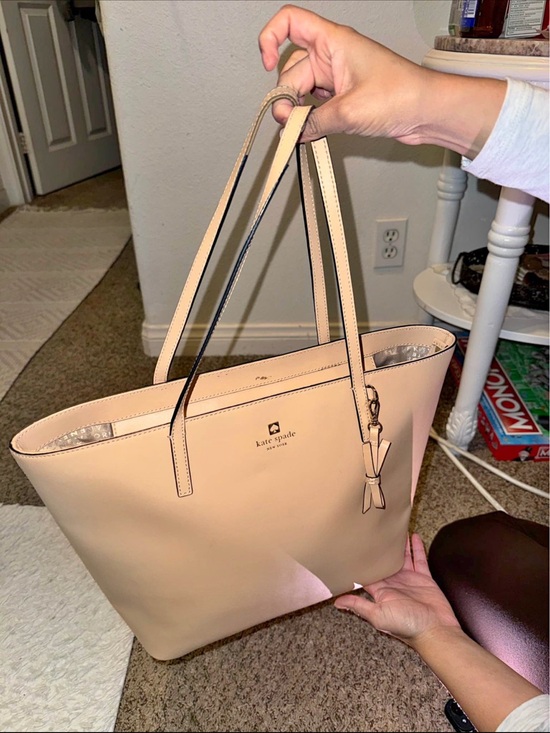 kate spade Handbags - kate spade Pale Nude Leather Tote with Bow Charm